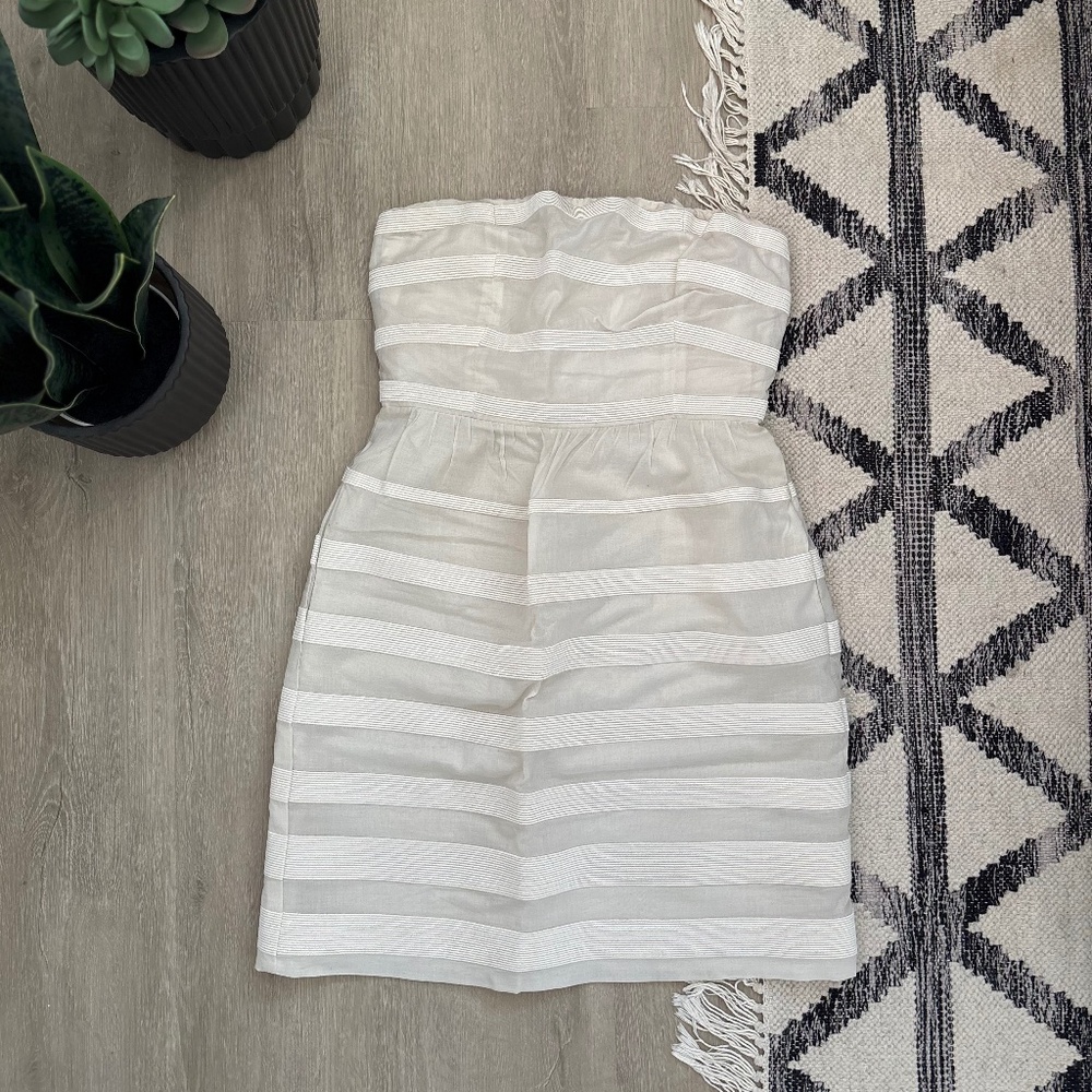 J.Crew Strapless Off White Dress | Size 2